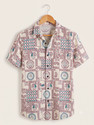 Auzaai Collections Men Floral Print Casual Maroon