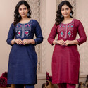 Auzanoor Collection Women Embroidered Straight Kurta
