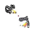 AV Audio Video Composite TV Cable Compatible for Genesis 1 & 5.9ft Audio Video AV Cable 9 Pin Compatible for Genesis 2 & 3