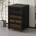 Av cabinet,stereo component cabinet,media cabinet,av media stand,audio rack,Stereo cabinet,audio rack cabinet,audio cabinet,record player console cabinet,corner media cabinet(Black,81.5cm/32.08in)