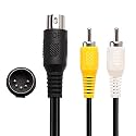 AV Cable for Genesis 1, Standard AV Cable RCA Connection Cord Compatible with Sega Genesis Model 1, 1.8M/6FT Composite 2 RCA Gold-Plated TV Display