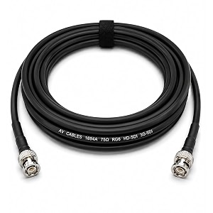 av-cables 3g6g hd sdi bnc cable- belden 1694a rg6 - black 10ft