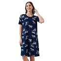 AV2 Women's Casual Relaxed Cotton Knee Length Regular Fit Printed Nighty - 3138
