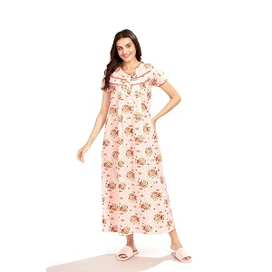 av2 women39s cotton printed maxi nighty