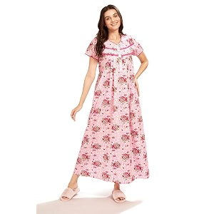 av2 women39s cotton printed maxi nighty