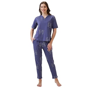 AV2 Womens Cotton Printed Round Neck Short
