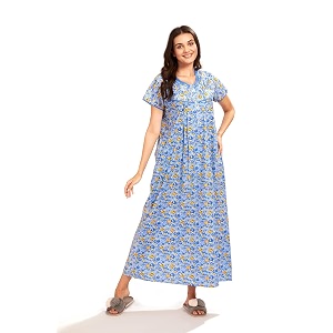 av2 women39s cotton printed maxi nighty