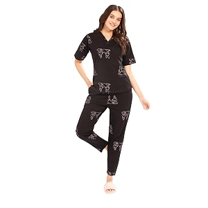 AV2 Womens Cotton Printed Round Neck Short