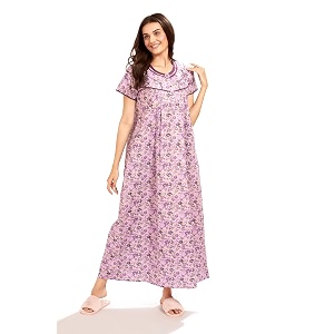 av2 women39s cotton printed maxi nighty