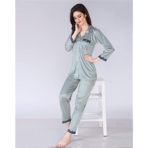 AV2 Womens Satin Solid Pajama Set Pack