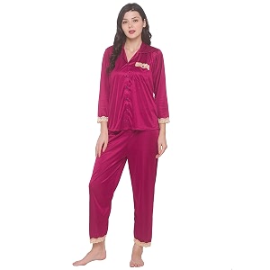 AV2 Womens Satin Solid Pajama Set Pack
