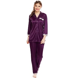 AV2 Womens Satin Solid Pajama Set Pack