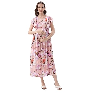 AV2 Women Maternity Feeding Dress Feeding