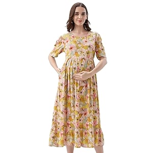 AV2 Women Maternity Feeding Dress Feeding