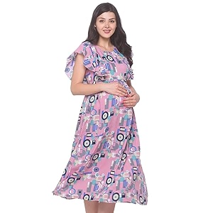 AV2 Women Maternity Feeding Dress Feeding