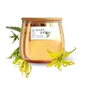 Lustre Finish Golden Glass Jar Soy Wax Scented Candle - Fragrance Secret Garden (Ylang Ylang) - 48hrs Burn Time