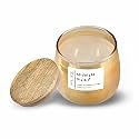 Lustre Finish Golden Glass Jar Soy Wax Scented Candle - Fragrance Midnight Walk (Lavender + Black Amber + Vanilla) - 48hrs Burn Time