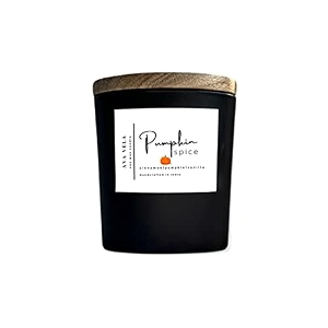 matte black scented candle soy wax - fragrance pumpkin spice pumpkin  cinnamon  vanilla - 40hrs burn time