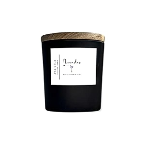 matte black scented candle soy wax - highly scented lavender - 40hrs burn time