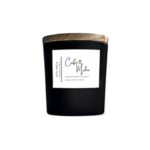 matte black scented candle soy wax - fragrance caf moka - 40hrs burn time