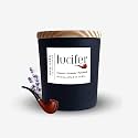 Matte Black Soy Wax Scented Candle - Fragrance Lucifer (Tobacco + Lavender + Musk) - 40 Hours Burn time