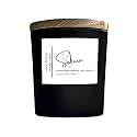 Scented Candle, Soy Wax, Matte Black Glass Jar - Fragrance Sakura (Japanese Cherry Blossom + White Magnolia) - 40hrs Burn Time