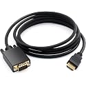 AVACON Sancy HDMI Male To VGA Male HDMI Cable 1080P Video Converter Cable, For PC Laptop Projector LED LCD TV Etc 1.8M (BLACK)