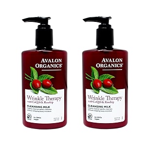 avalon organics wrinkle therapy coq10 cleansing milk 850 oz pack of 2