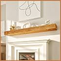 Avana Fireplace Mantle - Natural Wood - Mounted for Over Fireplace - Handcrafted - Rustic Natural, 60 X 8 X 3