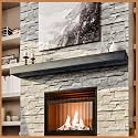 Avana Floating Fireplace Mantel - Handcrafted Wood, 72 Inches x 8 x 3, Gray Finish - Shelves for Over Fireplace
