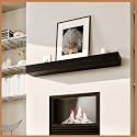 Avana Handcrafted Fireplace Mantle - Natural Wood - Mounted, 48 X 8 X 3 Inch - Espresso