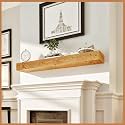 Avana Natural Fireplace Mantel - Mounted Mantles for Over Fireplace - Handcrafted Wood Mantel (Rustic Natural, 48 X 8 X 3)