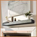 Avana Natural Fireplace Mantle - Handcrafted Wood, Mounted, 48 X 8 X 3 Inch - Grey