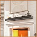 Avana Natural Wood Fireplace Mantle - Handcrafted Floating Shelf - Mounted for Over Fireplace - 60 Inches X 8 X 3 - Grey