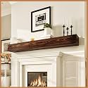 Avana Rustic Fireplace Mantle Shelf 72 Inches for Home Decor/Wall Decor - Handcrafted Wood Shelf for Wall - Decorative Fireplace Mantel Shelf - Farmhouse Mantle Decor 72 X 8 X 5 - Rustic Brown