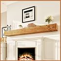 Avana Rustic Fireplace Mantle Shelf 84 Inches - Handcrafted Wood Wall Shelf for Home Decor - Farmhouse Mantel 84 X 8 X 5 - Rustic Natural