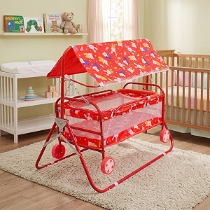 avani metrobuzz baby cradle with wheels canopy foldable for for 0-6 months baby boys and girls