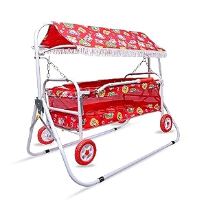 avani metrobuzz foldable baby jhula palna cradle with mosquito net for 0-13 months baby boys and girls sleep comfartable