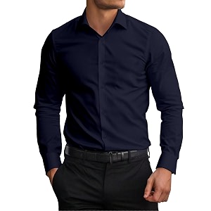 AVANOVA Mens White Long Sleeve Slim Fit