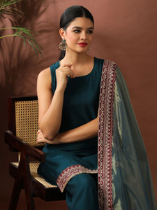 AVANSHEE Women Kurta Palazzo Dupatta Set