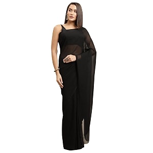 Avantika Fashion Womens Amazing Plain Georgette Saree