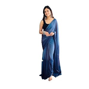 Avantika Fashion Womens Amazing Plain Georgette Saree