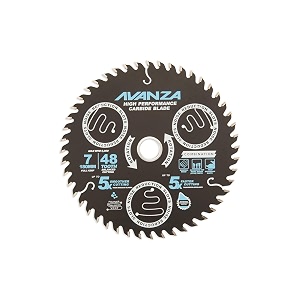 avanza full-kerf tct saw blade 7 x 48 best suited for general purpose cutting of wood and plywood fast and smooth durashield coated and anti-vibration technology in-built