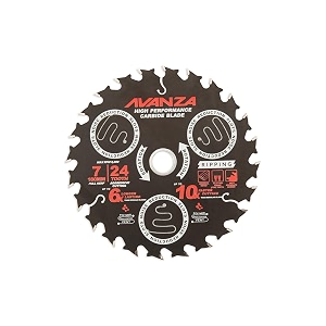 avanza full-kerf tct saw blade 7 x 24 best suited for ripping woods and framing purposes super fast durashield coated and anti-vibration technology in-built