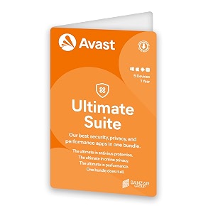 avast ultimate suite multi-device incl total security antivirus vpn cleaner amp antitracker pc mac android amp ios 5 devices  1 year activation card