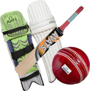 avats 1 pad piu leather  1 kashmiri willow bat  1 ball cricket kit