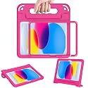 AVAWO Case for iPad with Adjustable Handles (Rose Pink, for iPad A16 11th/10th Gen 11"/10.9" 2025/2022)