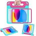 AVAWO Case for iPad with Adjustable Handles (Teal+ Pink, for iPad A16 11th/10th Gen 11"/10.9" 2025/2022)