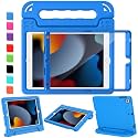 AVAWO Kids Case for iPad 9th/8th/7th Generation, iPad 10.2 2021/2020/2019 Case with Screen Protector, Shockproof Cover with Handle, Blue