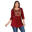 Avayayat Women39s Rayon Classic Heavy Embroidery Top